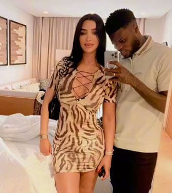 Sara Bella with her boyfriend Thomas Partey.